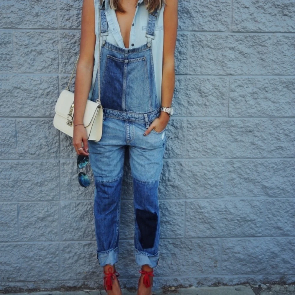 Anthropologie PAIGE Sierra High Rise Denim Overalls Distressed